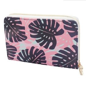 PALM LEAF SINGLE ZIP WALLET
